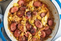 Skillet Kielbasa with Tangy Sauerkraut Recipe