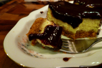 Chocolate-Covered Cheesecake Bars with Chocolate Drizzle