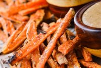Crispy Sweet Potato Fries with Three Flavorful Dipping Sauces
