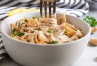 Lemon Garlic Cashew Cream Sauce with Fettuccine Recipe