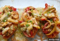 Fajita-Stuffed Sweet Potatoes with Peppers and Cilantro