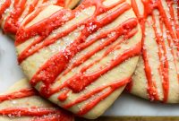Strawberry Lemon Glazed Heart Cookies — Spring Dessert Recipe
