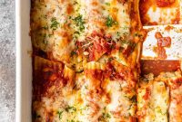 Cheesy Beef Manicotti Recipe with Homemade Marinara