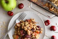 Apple Cherry Tahini Crumble Recipe — Rustic Fruit Dessert