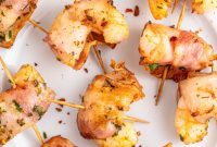 Crispy Bacon-Wrapped Shrimp Skewers with Garlic Butter Glaze