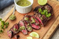 Honey-Lime Steak with Fresh Chimichurri Sauce Recipe