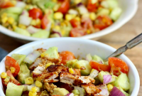 Grilled BBQ Chicken with Avocado and Tomato Salad Recipe