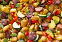 Sheet Pan Sausage, Gnocchi & Roasted Vegetables Dinner