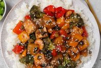 Pineapple Tofu Stir-Fry with Bell Peppers and Ginger