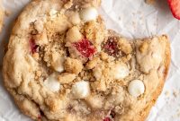 Strawberry Shortcake Cookies with White Chocolate Chips