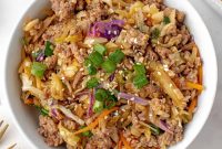 Ground Pork Egg Roll Bowl — One-Pan Dinner Recipe