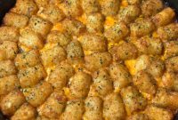 Sloppy Joe Tater Tot Casserole Recipe with Cheesy Beef Filling