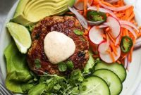 Herb-Crusted Pork Burger Stack with Garlic Aioli and Greens