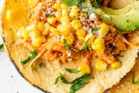 Smoky Chipotle Shredded Chicken Tacos with Creamy Slaw