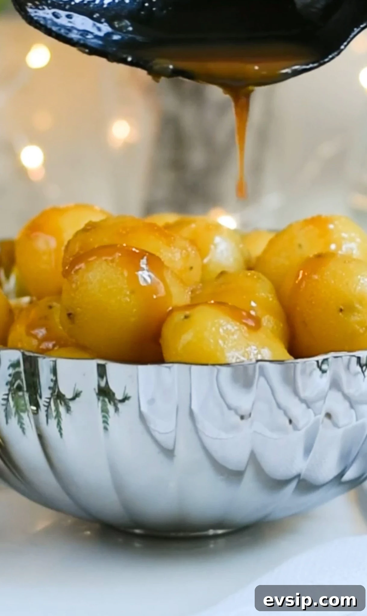Caramelized potatoes in a bowl.