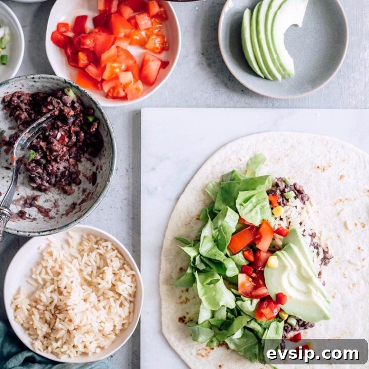 Image for Easy Homemade Vegan Bean Burrito Recipe