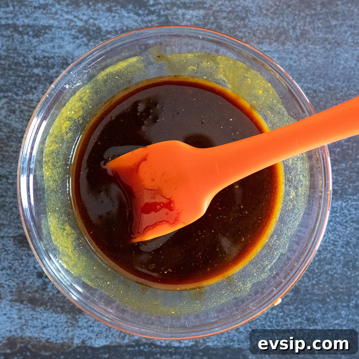 whiskey molasses glaze in bowl.