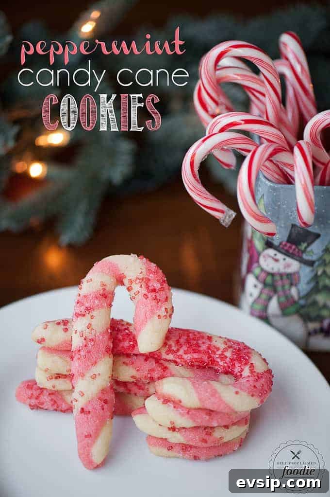 plate of sugar cookies shaped like candy canes