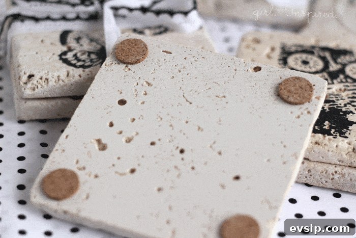 Coasters with cork backing