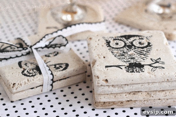 Stacked tile coasters
