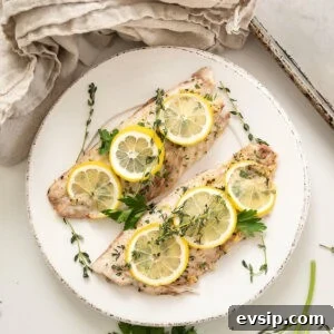 Crispy Baked Red Snapper with Lemon and Herbs 14 Baked red snapper topped with lemon and thyme.