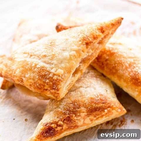 Looking for a sweet pastry dessert? Try these puff pastry apple turnovers. Made with homemade apple pie filling and done in less than 30 minutes. Visit fastfoodbistro.com for the full recipe