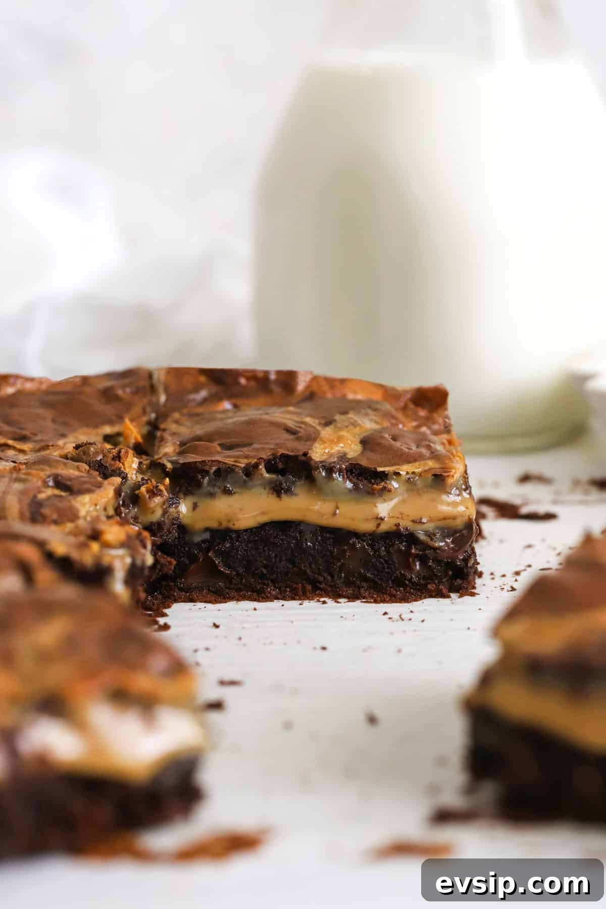 gluten-free brownies with dulce de leche filling
