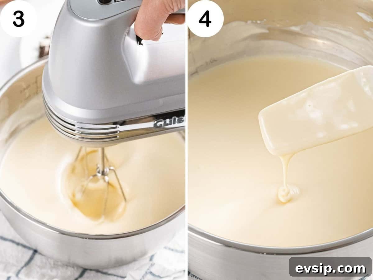 Silky Raspberry Cheesecake Recipe with Fresh Berry Glaze 6 New York cheesecake batter beaten with a mixer until smooth.