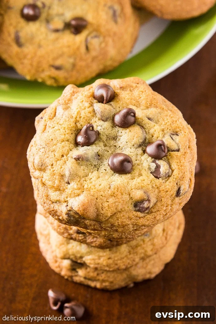 Classic Homemade Chocolate Chip Cookie Recipe You'll Love 9 homemade chocolate chip cookies stacked