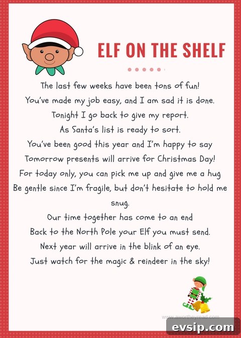 Elf on the Shelf Printable Goodby Letter