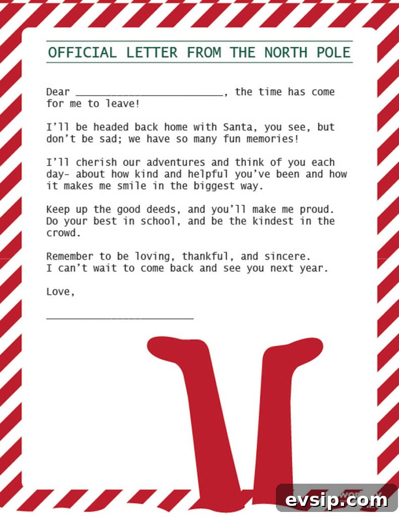 elf on the shelf goodbye free printable