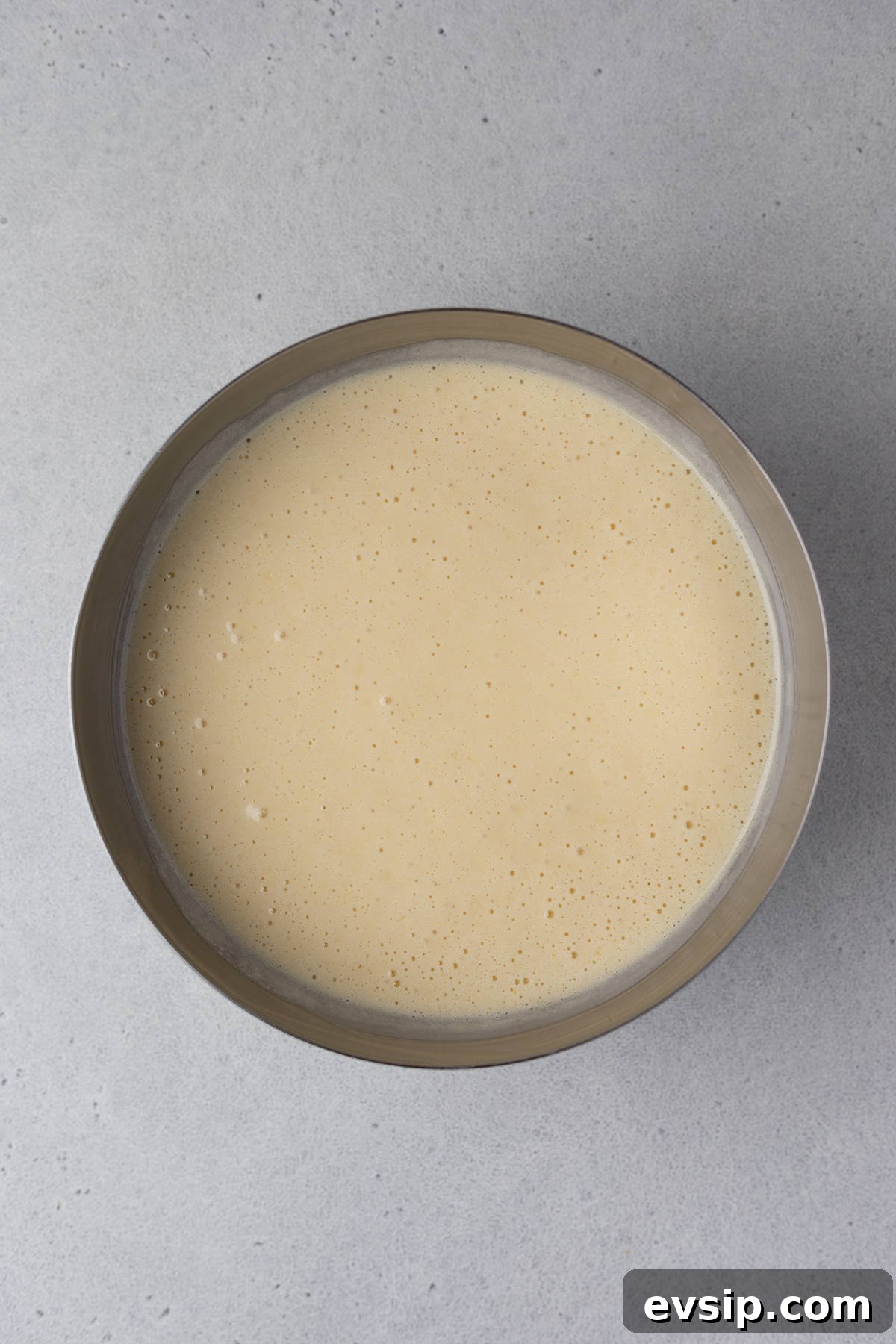 Cake batter in a bowl.