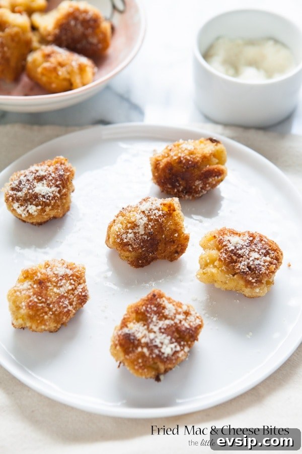 Fried Mac & Cheese Bites from thelittlekitchen.net