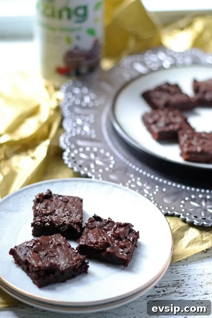 These salted Mexican chocolate black bean brownies are perfect for New Year's Eve celebrations! They will be a delicious slimmed down addition to your holiday party! | honeyandbirch.com