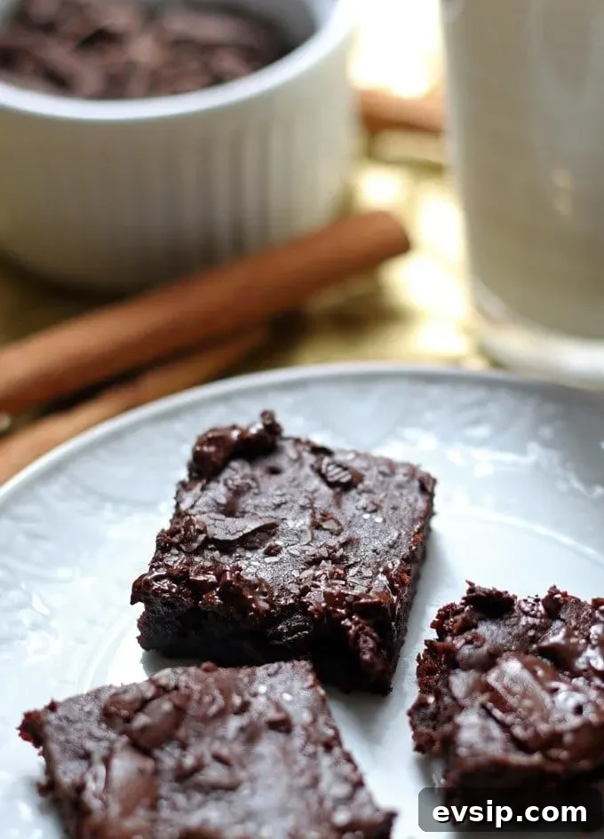 These salted Mexican chocolate black bean brownies are perfect for New Year's Eve celebrations! They will be a delicious slimmed down addition to your holiday party! | honeyandbirch.com