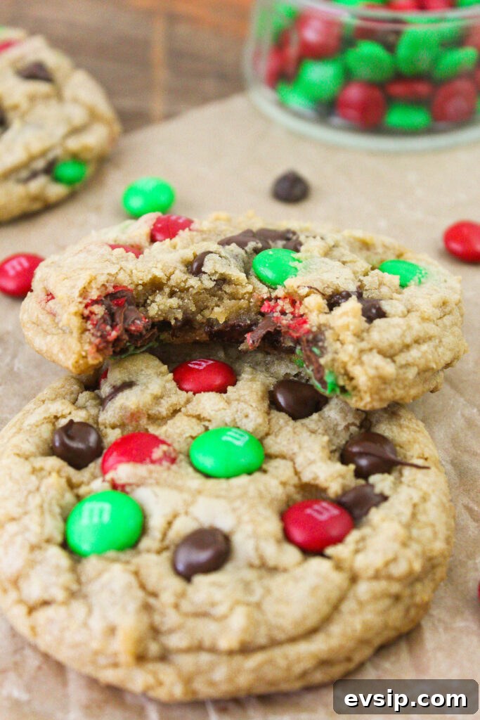 Christmas M&M Cookies: Festive Holiday Cookie Recipe 3 Cookie dough with M&Ms