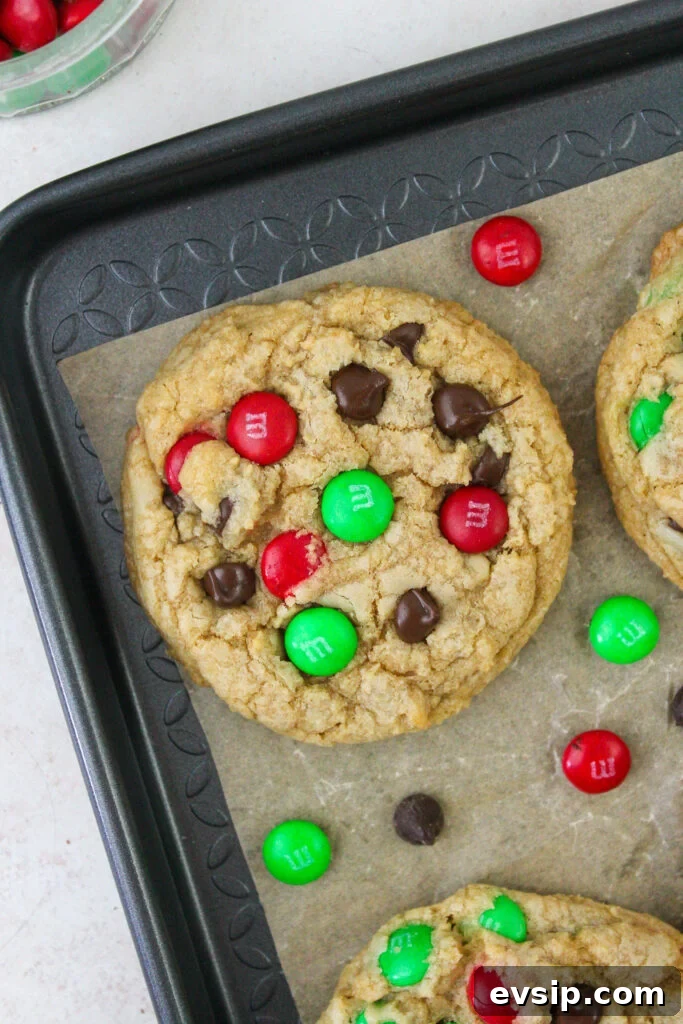 Christmas M&M Cookies: Festive Holiday Cookie Recipe 8 Stack of Christmas cookies