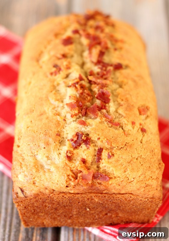 Savory Bacon Banana Loaf with Maple Glaze 2 Bacon Banana Bread...it's so easy to make with only 4 ingredients. You won't believe how amazing it tastes.