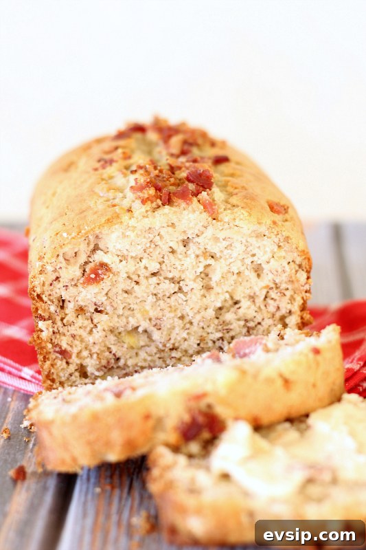 Savory Bacon Banana Loaf with Maple Glaze 5 Bacon Banana Bread...it's so easy to make with only 4 ingredients. You won't believe how amazing it tastes.