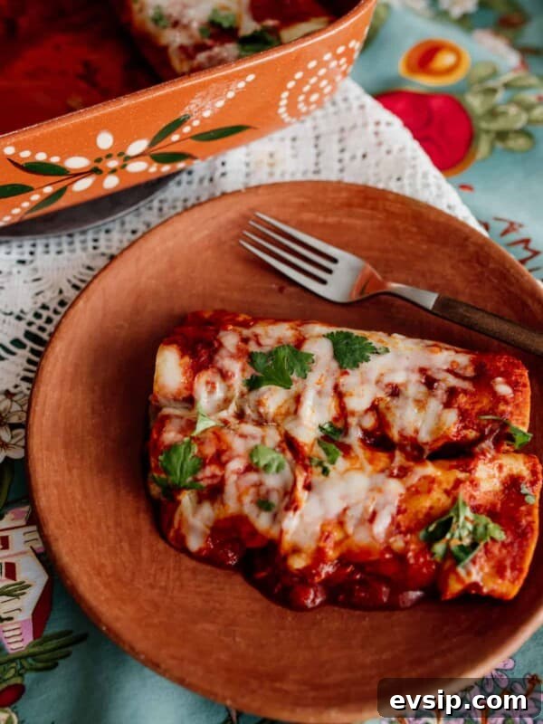 Authentic Green Enchiladas (Enchiladas Verdes) Recipe for Dinner 17 two chicken enchiladas on a terra cotta plate topped with cilantro