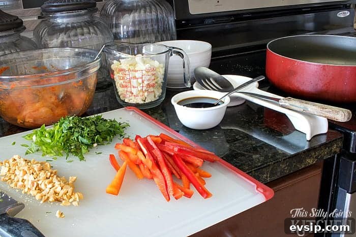 Healthy Chicken Pad Thai close-up