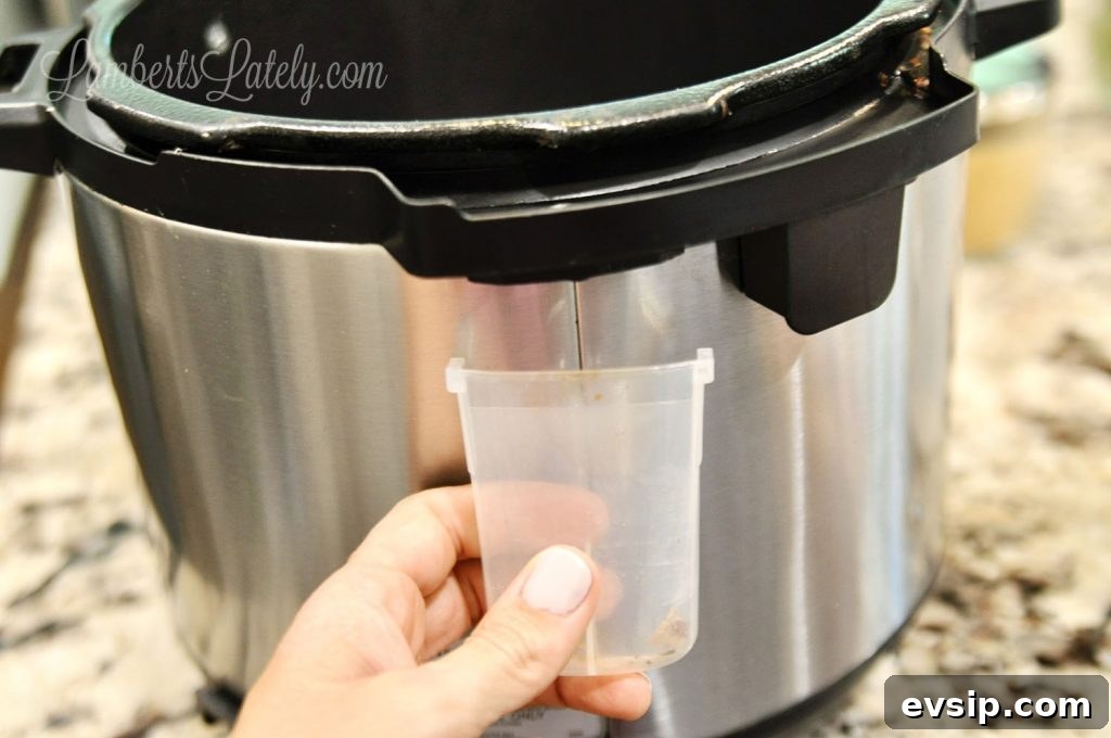 taking back condensation collector off of an instant pot.
