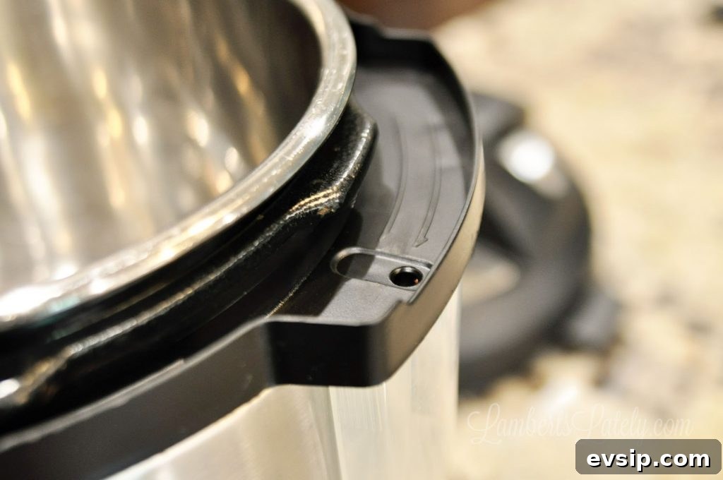 clean edge of an instant pot.