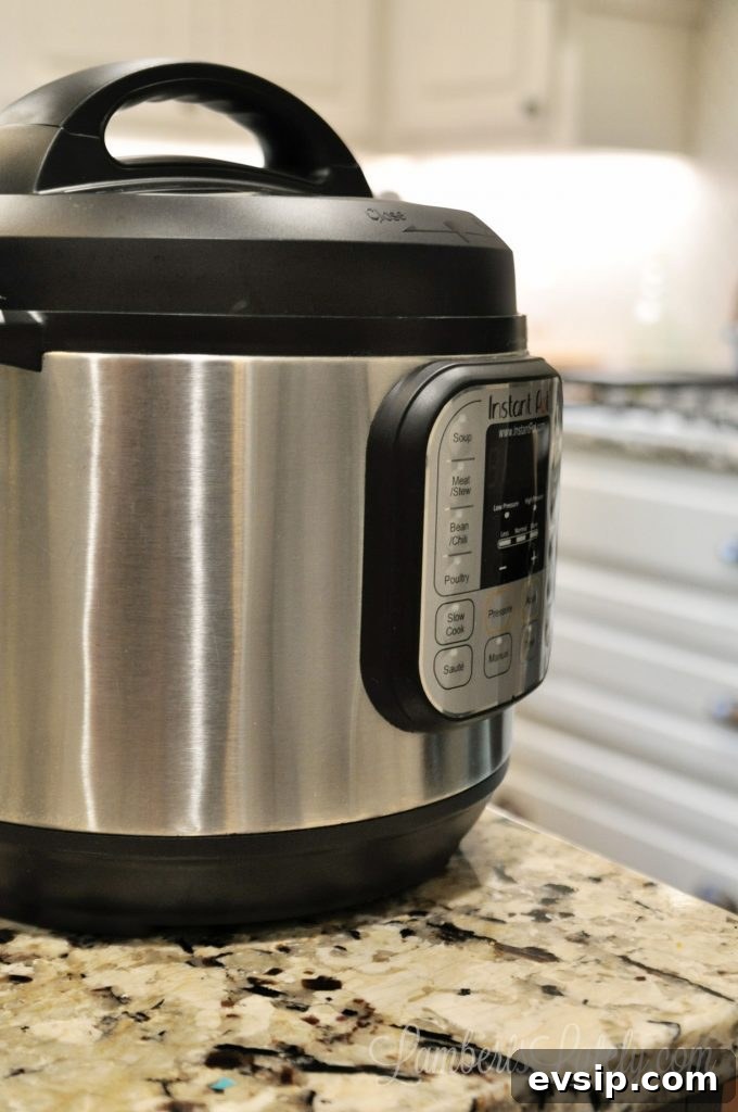 side view of an instant pot.