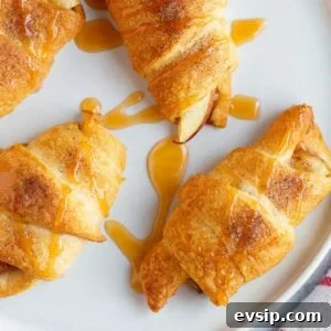 Apple pie crescent rolls on a plate