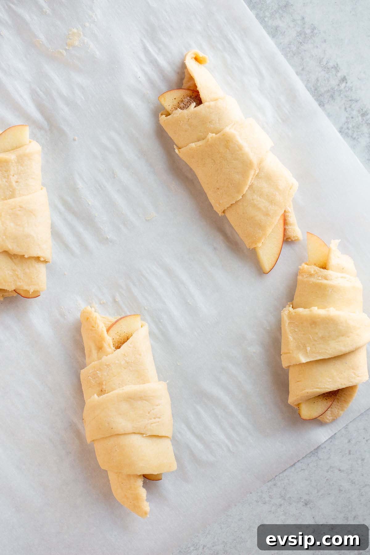 Uncooked pple pie crescent rolls