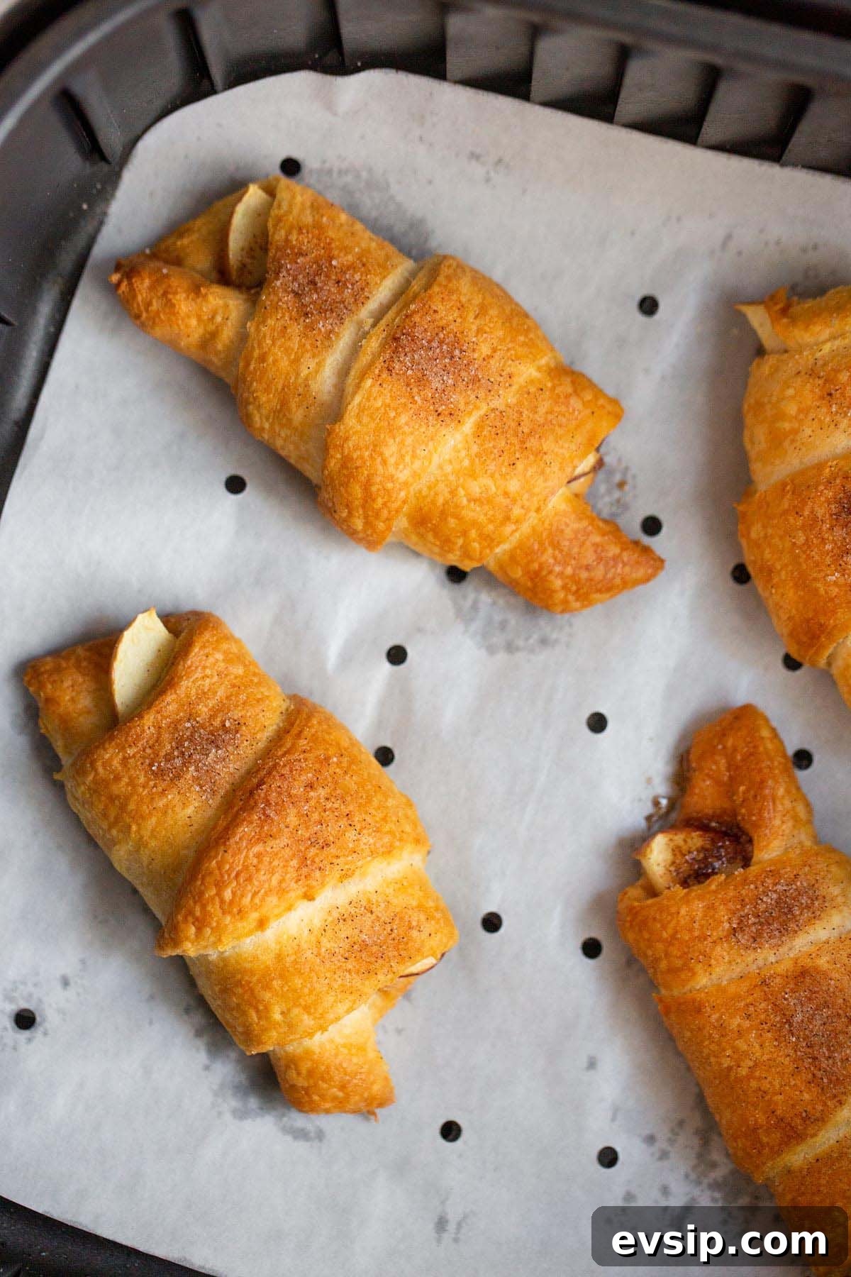 Apple pie crescent rolls in the air fryer.
