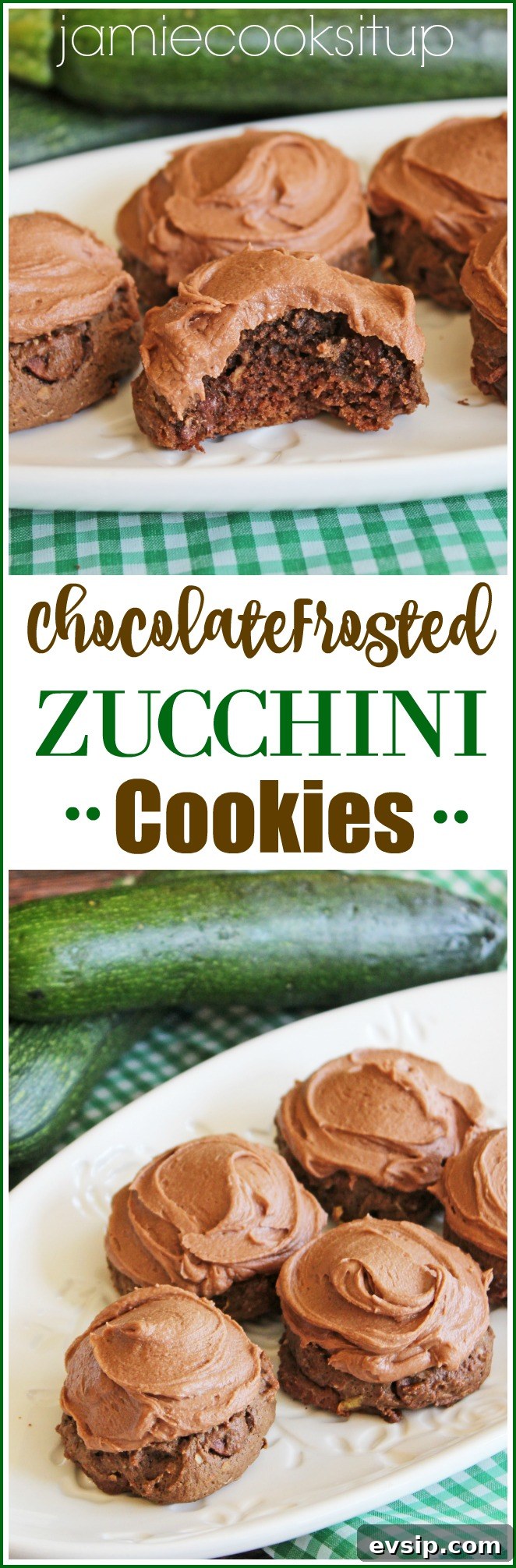 Chocolate Frosted Zucchini Cookies Jamie Cooks It Up!