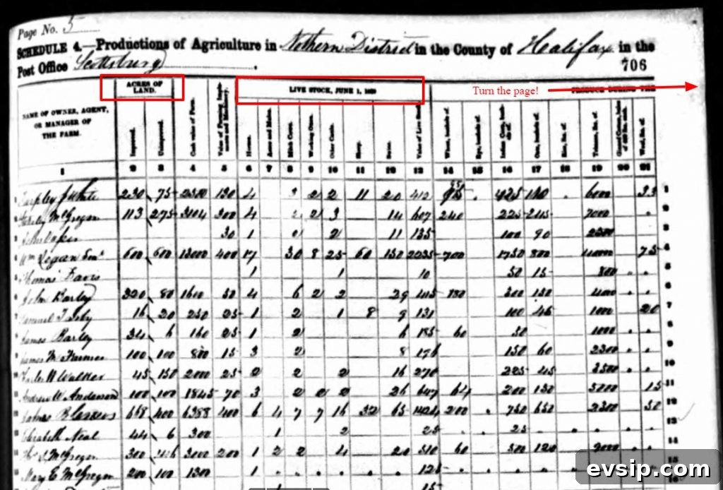1860 Agricultural Schedule