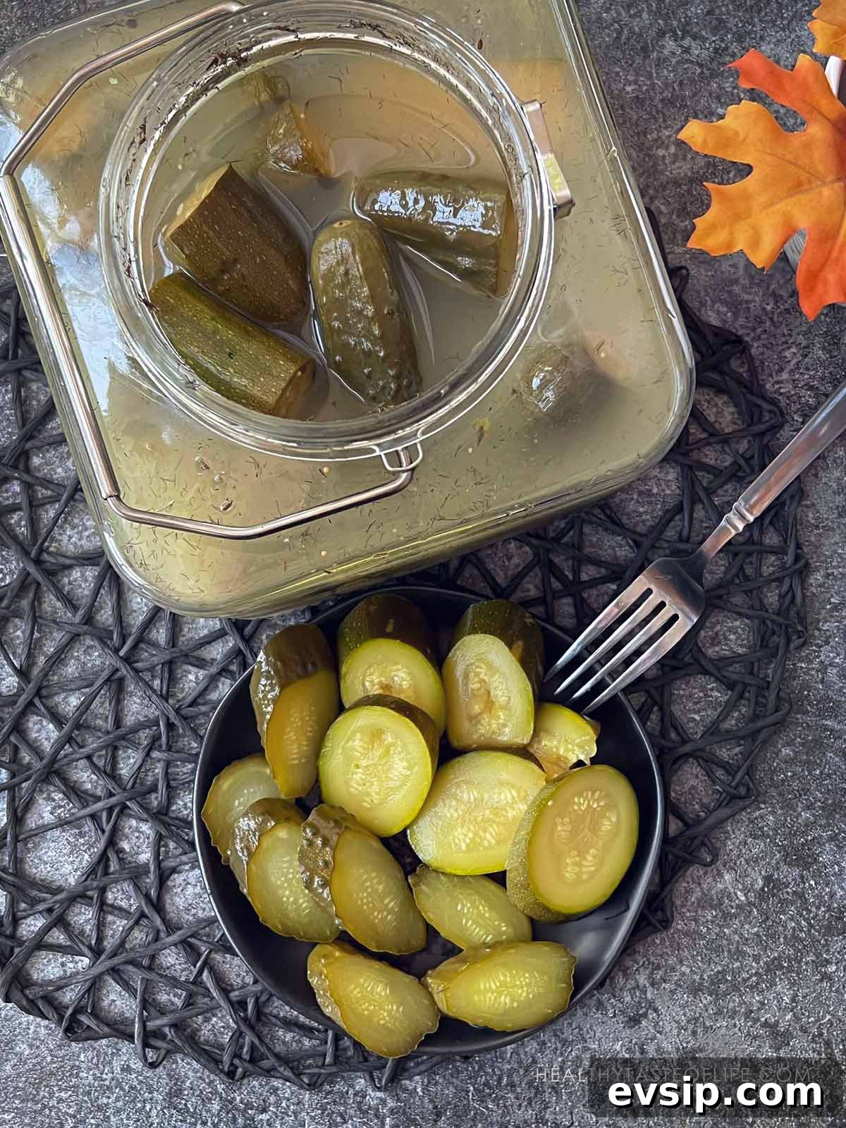 How to Ferment Zucchini and Cucumbers at Home 5 sliced zucchini and cucumbers after fermentation
